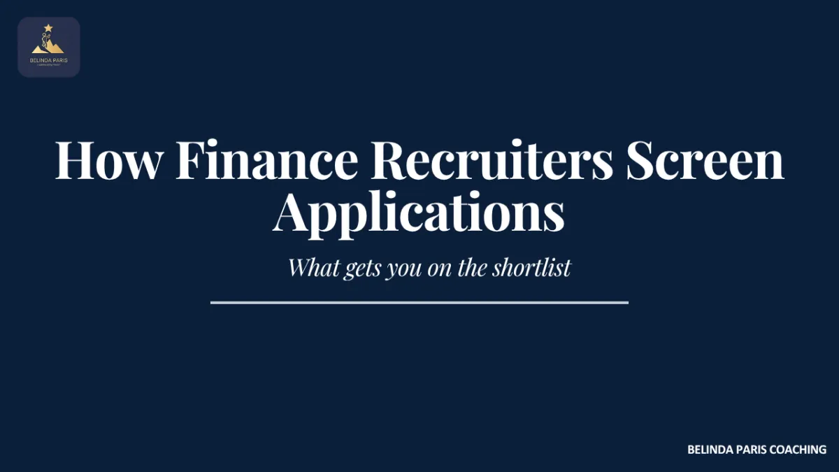 Accounting recruiter screening applications for a Finance Manager role