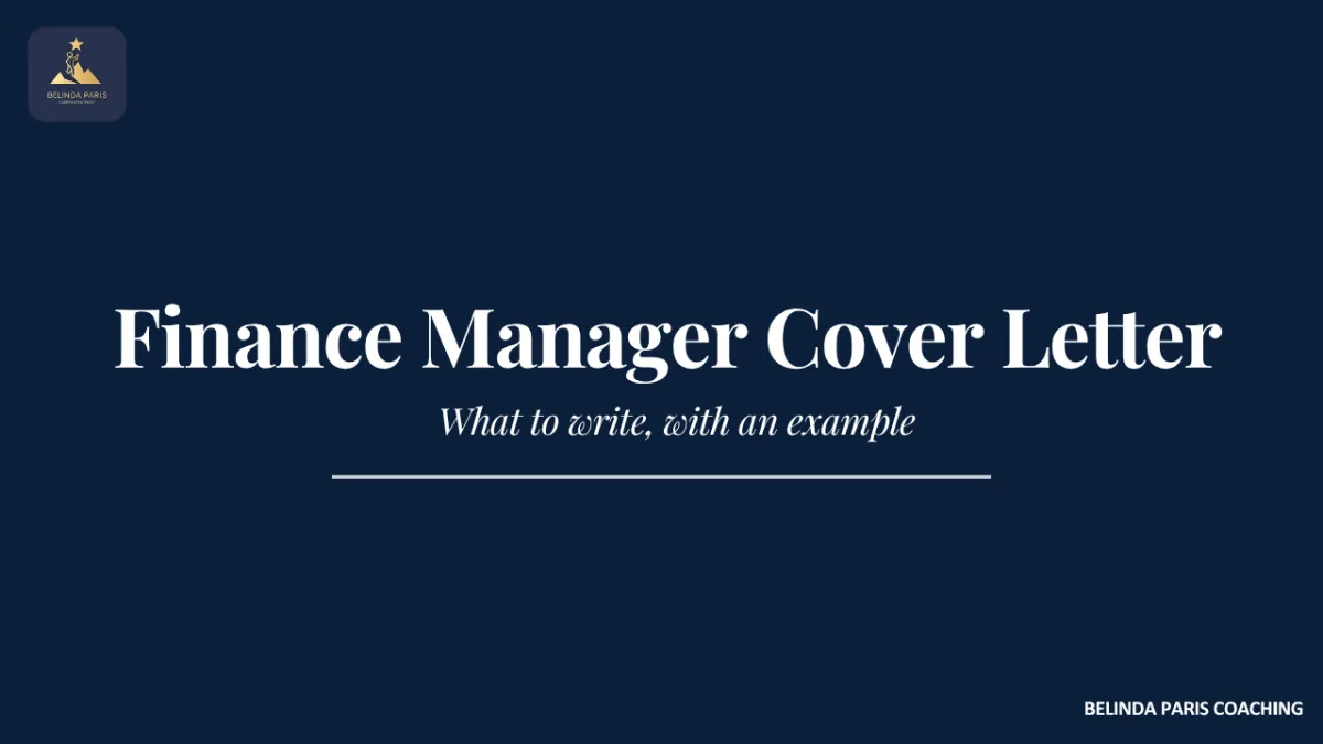 Finance Manager writing a cover letter for a new role