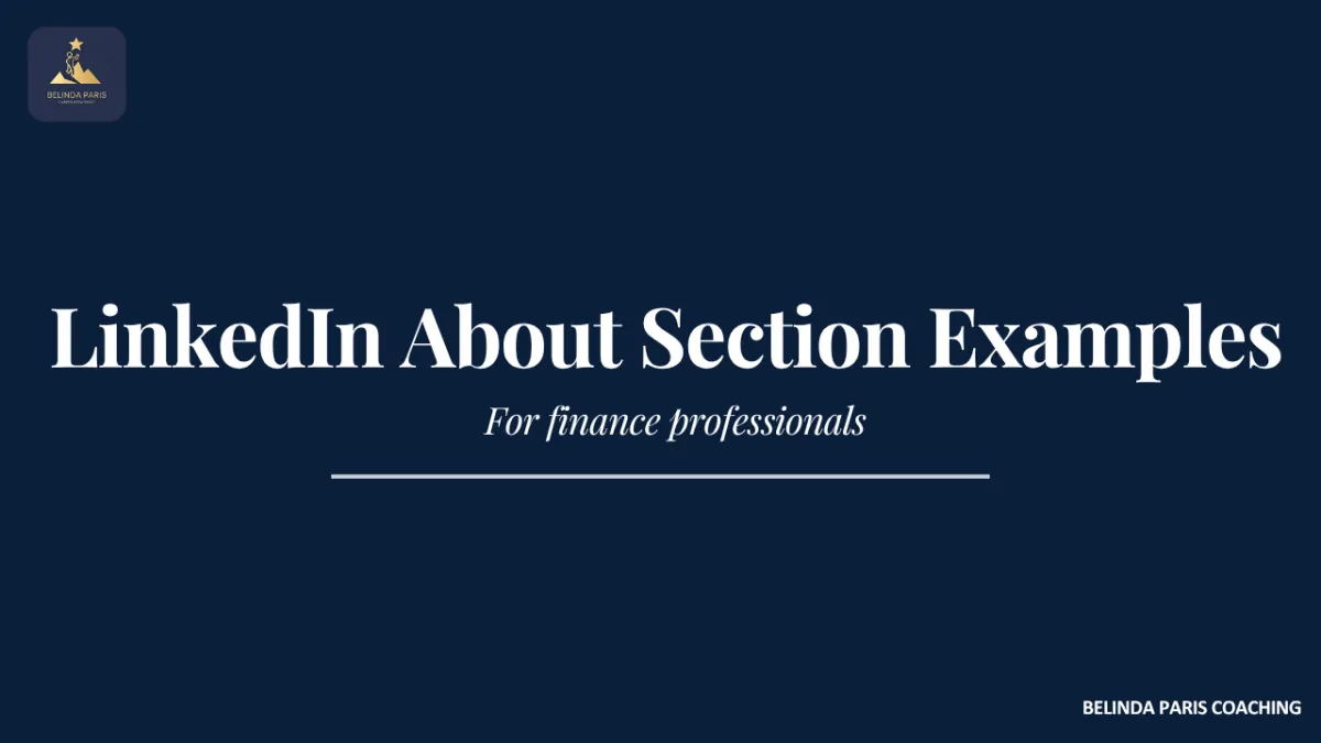 Finance professional writing the About section of a LinkedIn profile