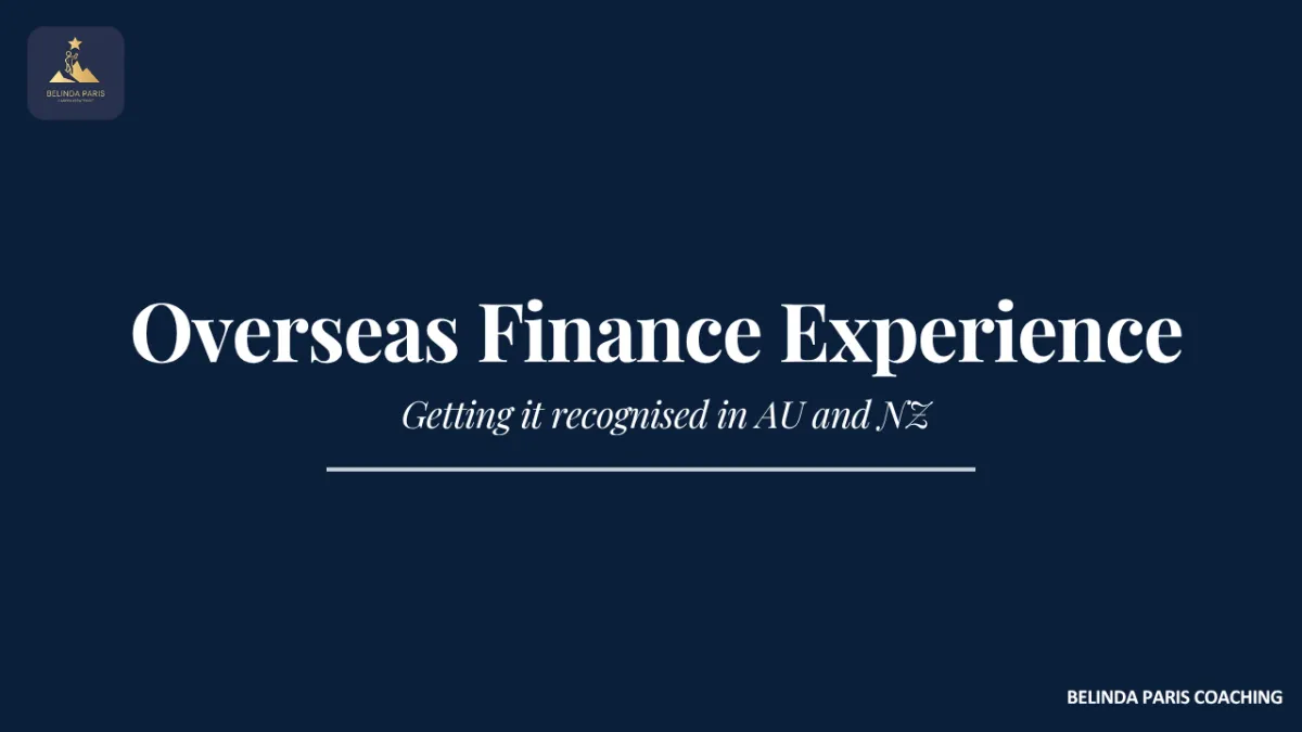 Finance professional with international experience in a local interview