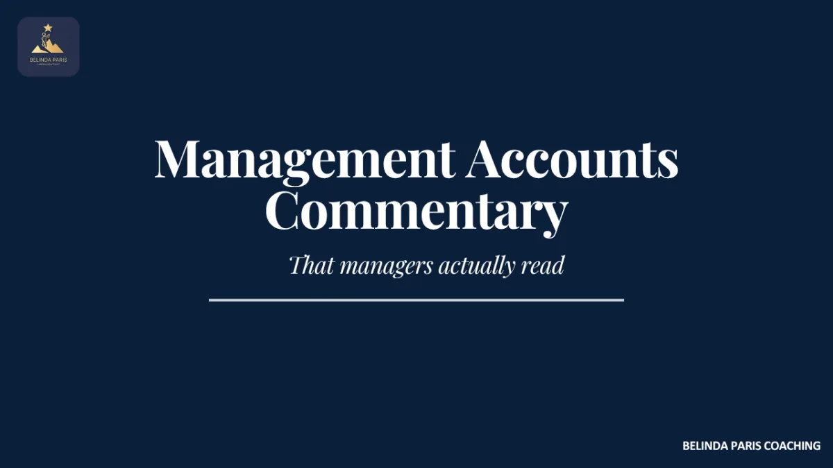 Finance Manager writing commentary for the monthly management accounts