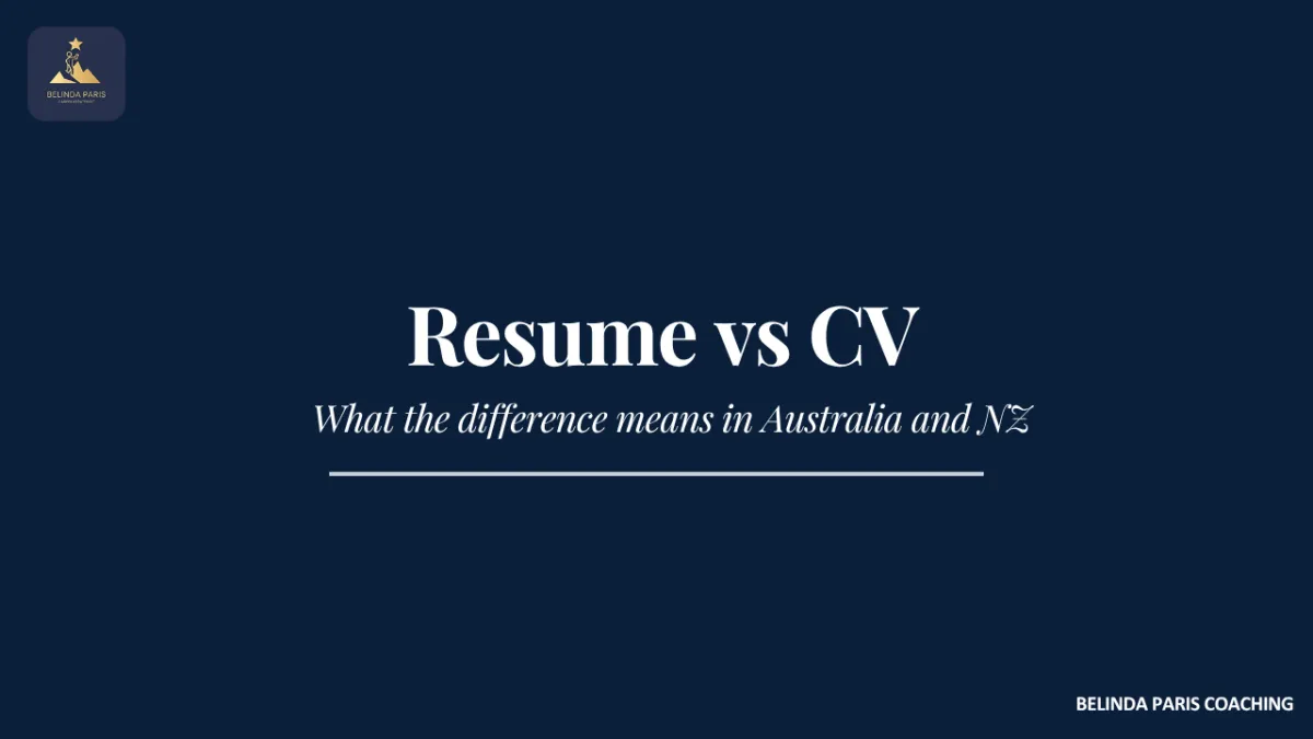 Resume and CV side by side on a desk for an Australian and New Zealand job application