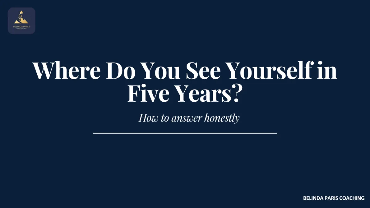 Interview candidate thinking about their five year career plan