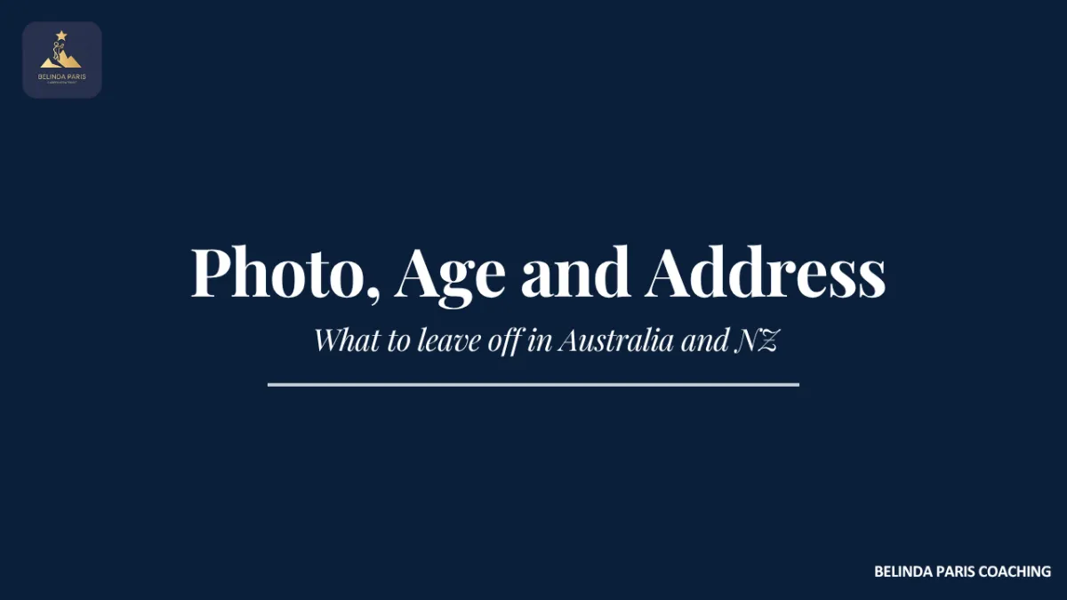 Resume with personal details removed for an Australian job application