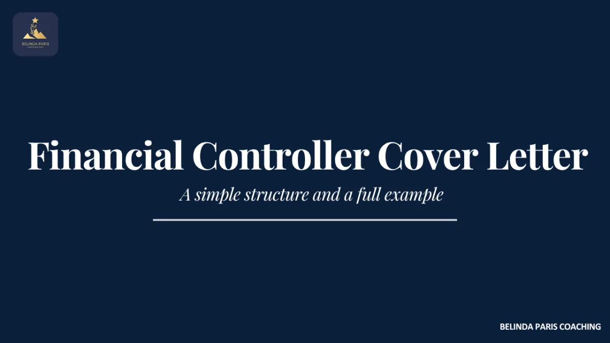 Financial Controller writing a cover letter for a new role