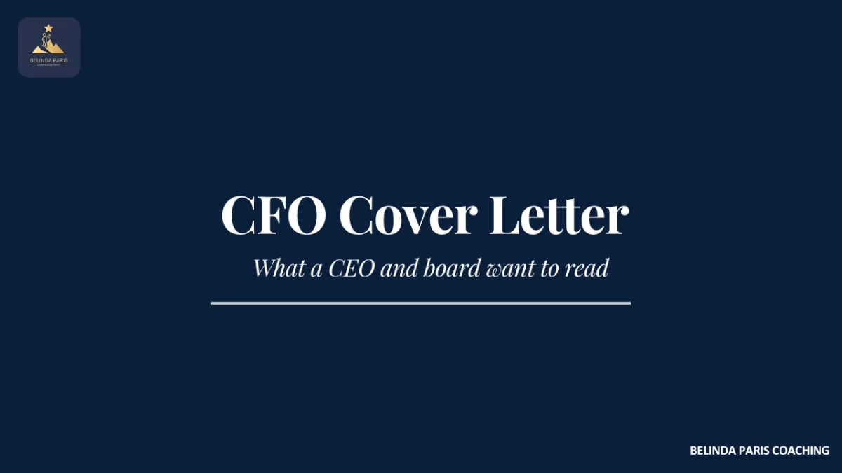 CFO candidate writing a cover letter to a CEO and board chair