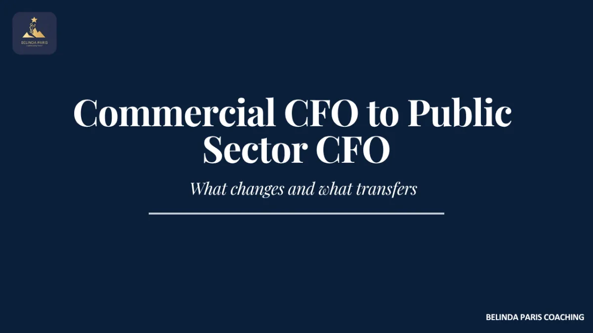 Commercial CFO preparing for a public sector CFO interview panel