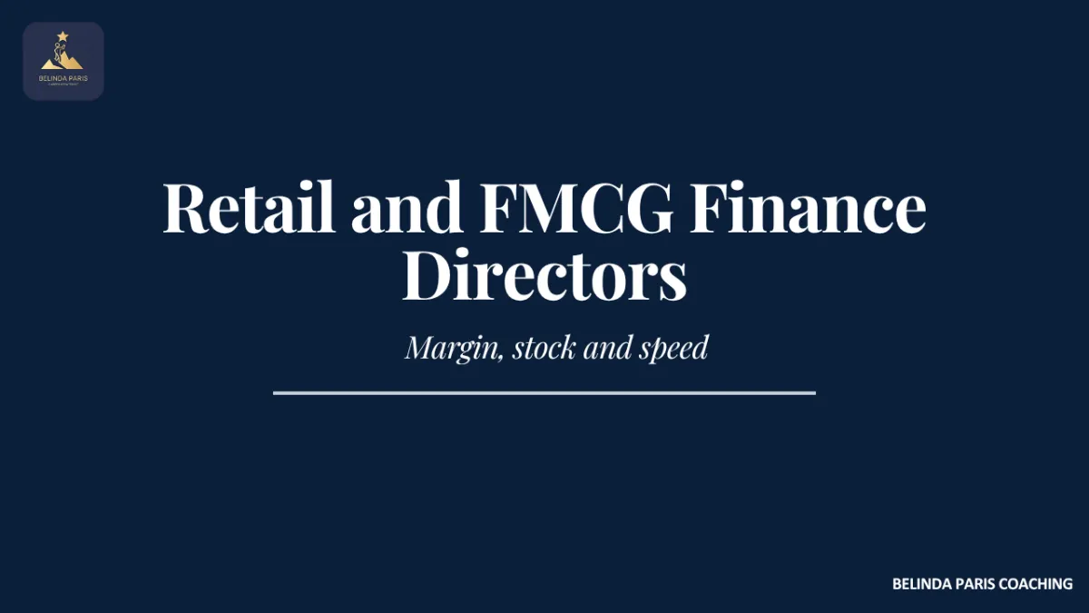 FMCG Finance Director reviewing weekly sales and margin data with category managers