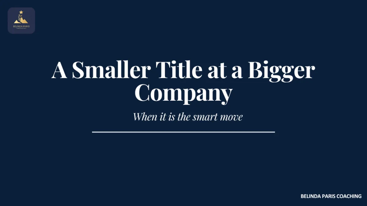 Senior leader comparing two job offers with different titles and company sizes