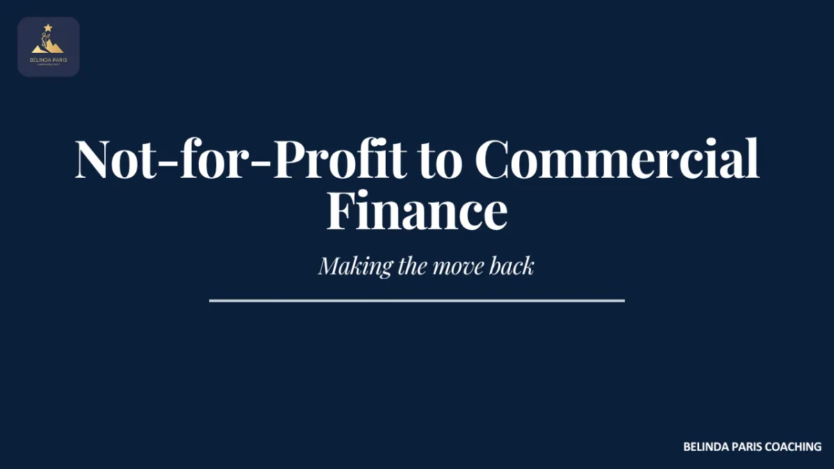 Not-for-profit finance leader preparing for an interview with a commercial business