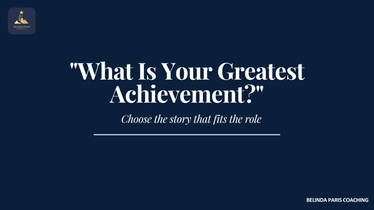 Senior leader telling an interview panel about a major career achievement