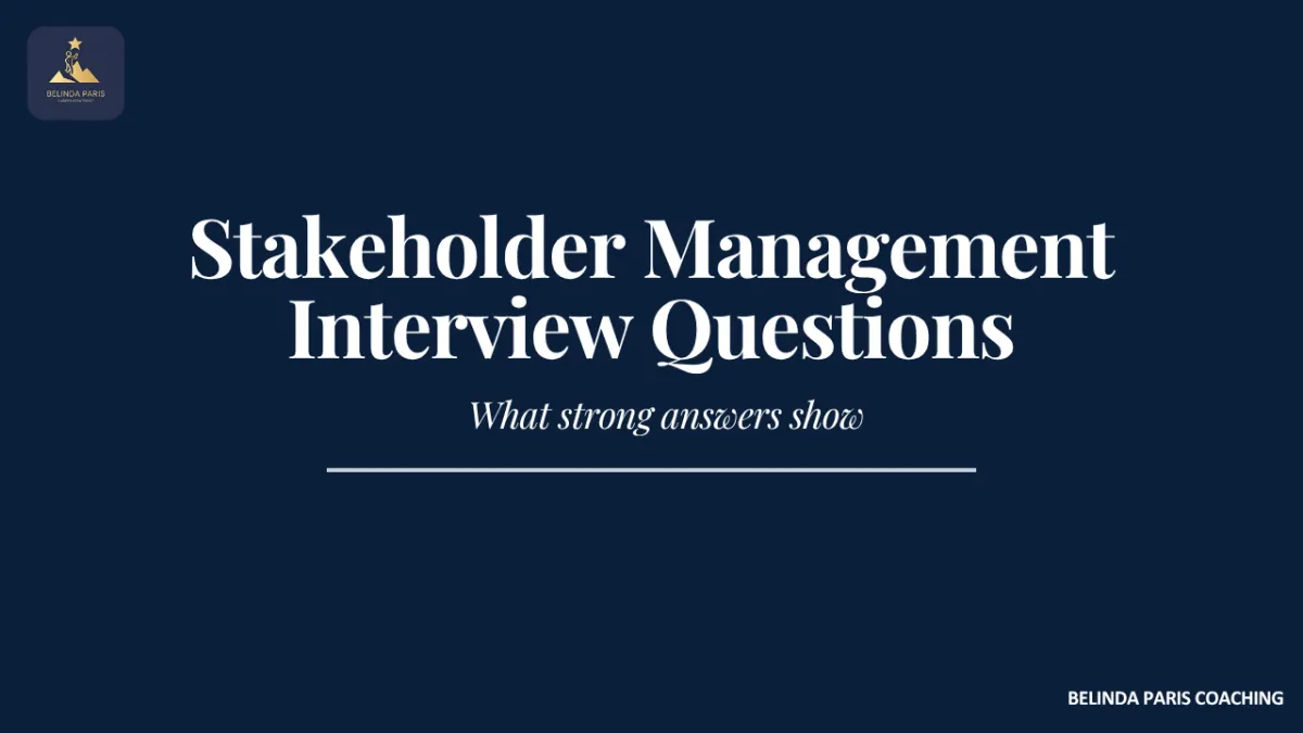 Senior leader answering a stakeholder management question in a panel interview