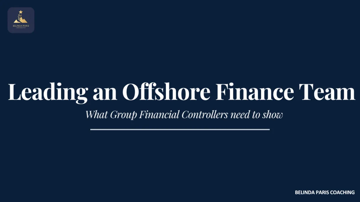 Finance leader on a video call with an offshore finance team