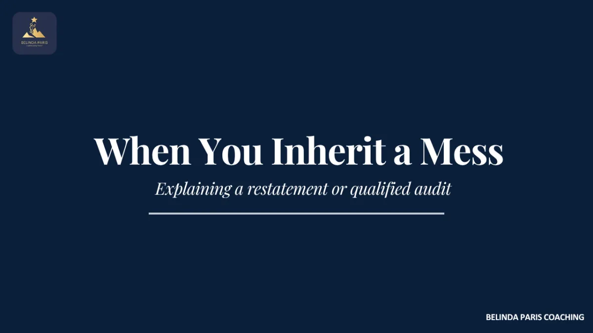 Finance leader explaining a past audit issue to an interview panel