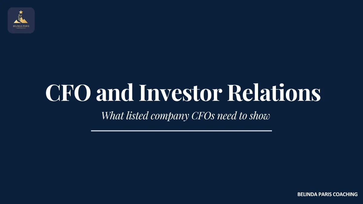 CFO presenting results to investors and analysts at a briefing