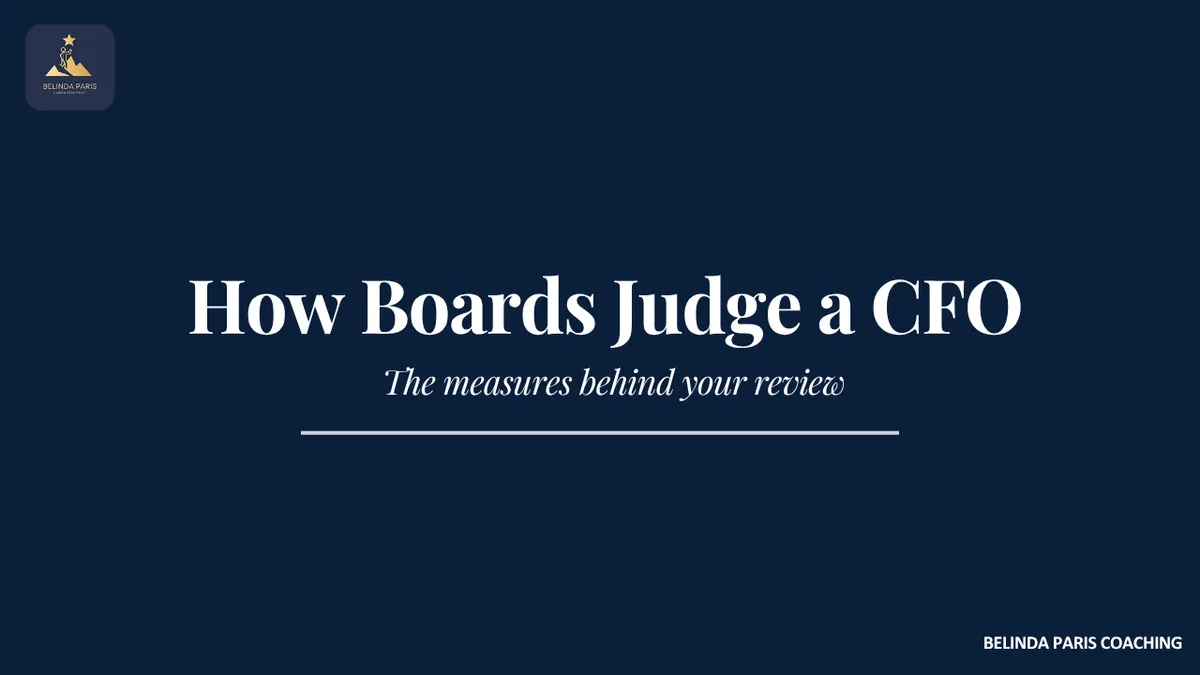 Board chair and CEO reviewing the CFO's annual performance