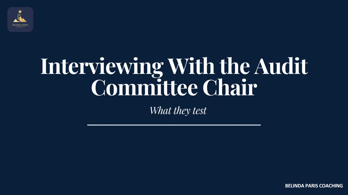 CFO candidate meeting the audit committee chair for an interview