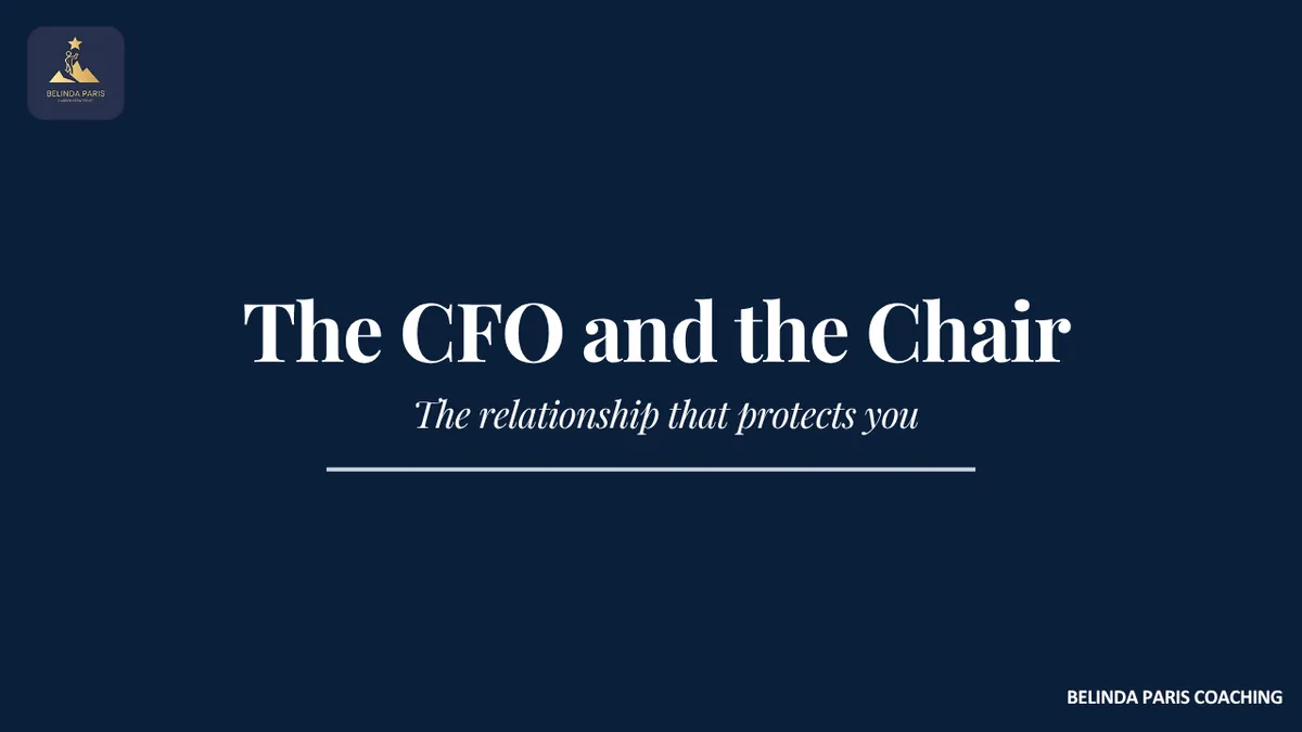 CFO in a one-on-one meeting with the board chair