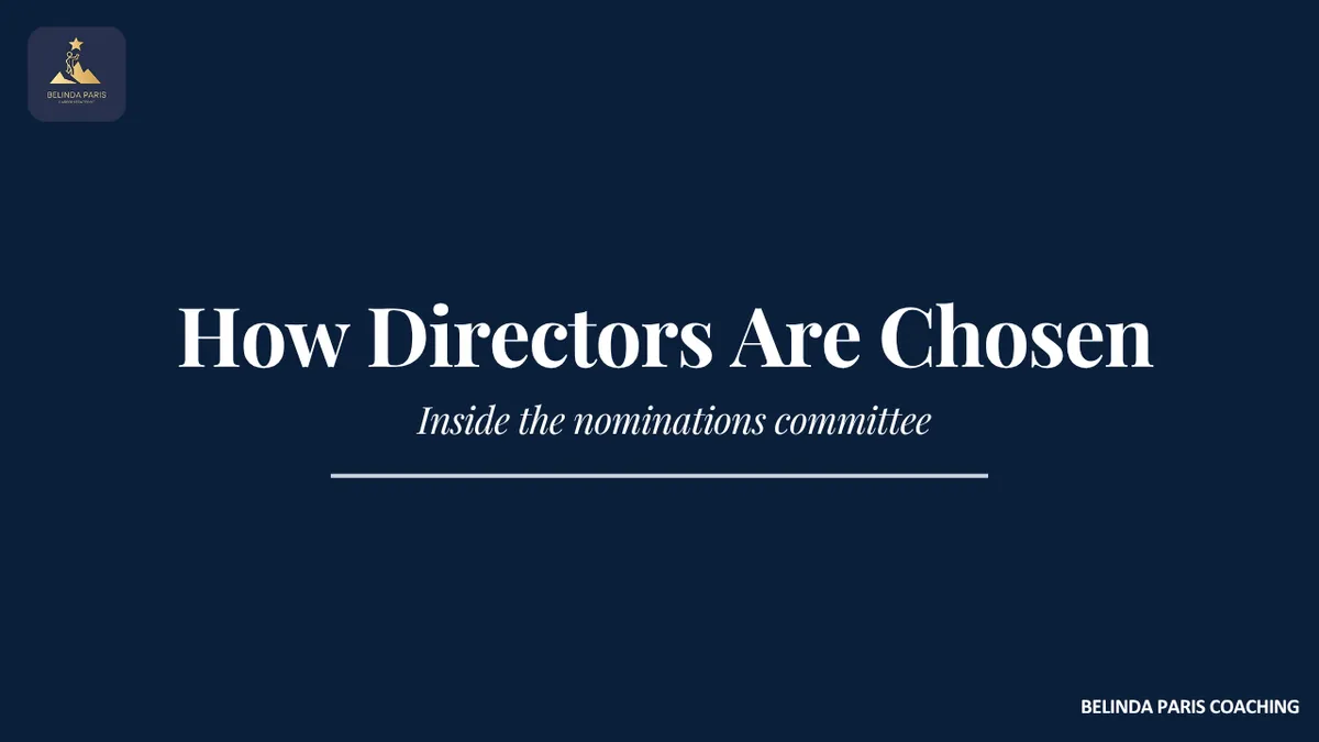 Board nominations committee reviewing candidate profiles