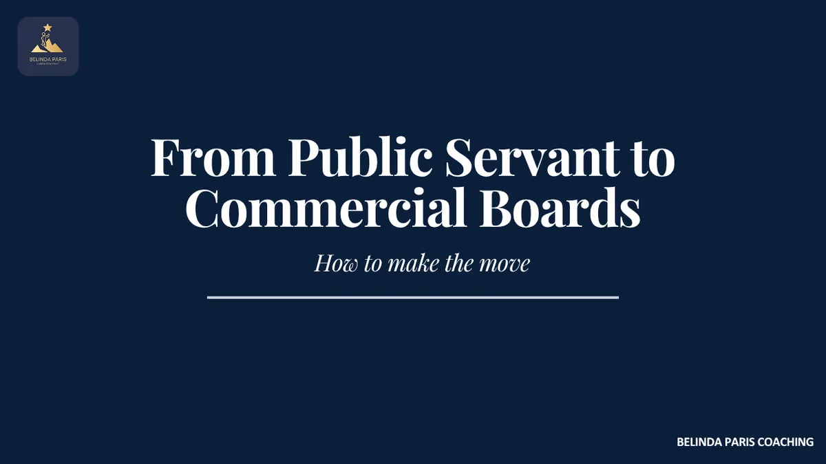 Former senior public servant attending a commercial board meeting