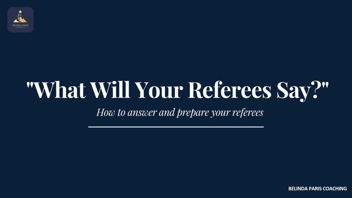 Senior candidate answering a question about referees in an interview