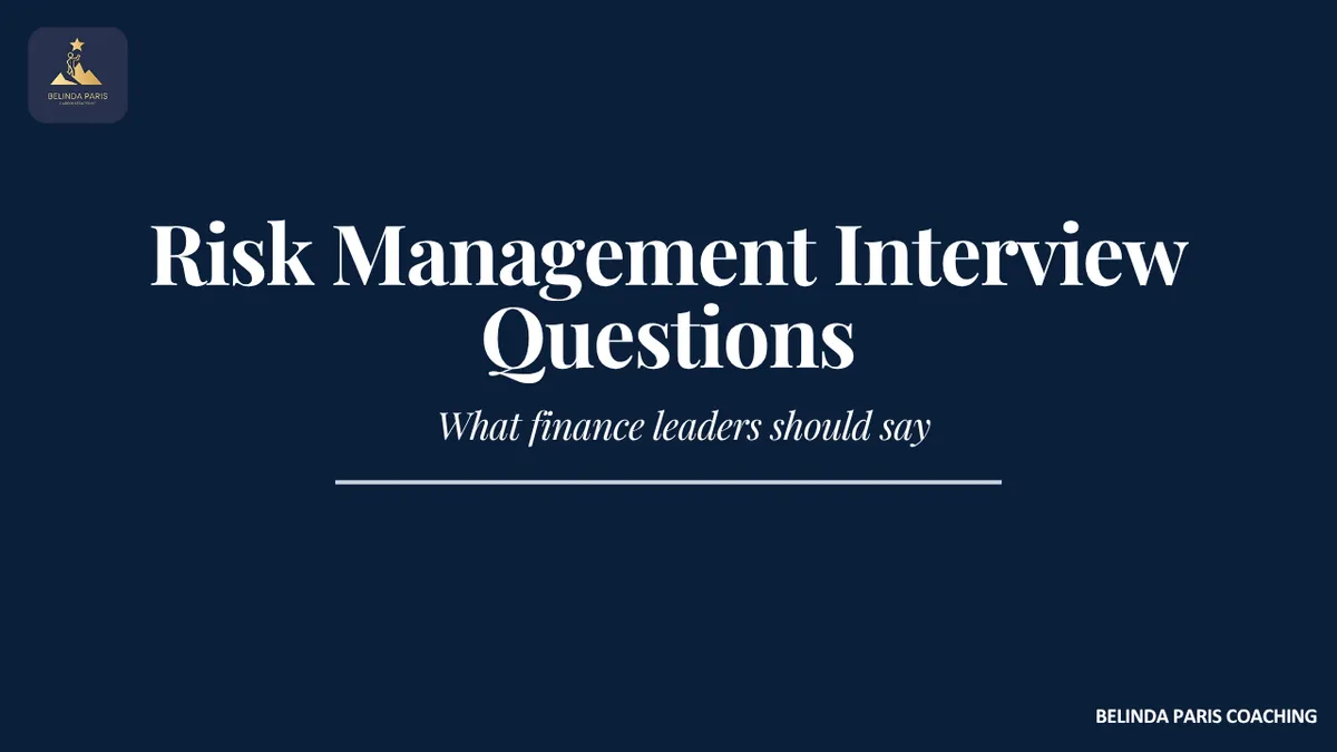 Finance leader answering a risk question from an interview panel