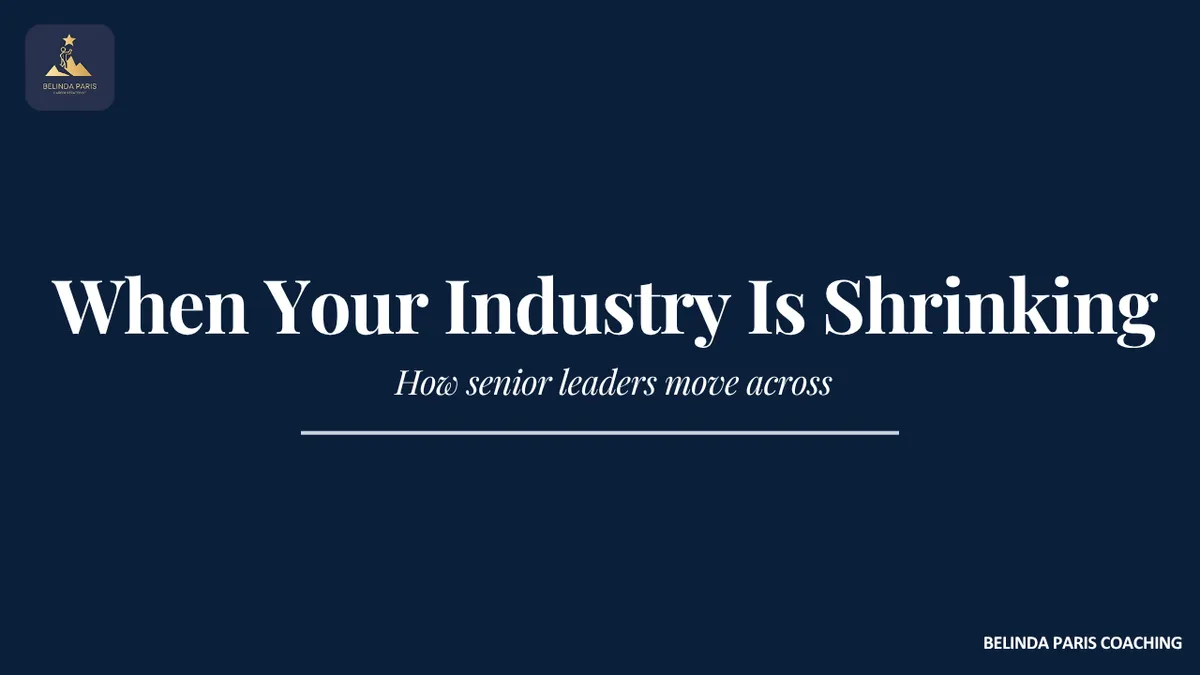 Senior finance leader planning a move out of a shrinking industry