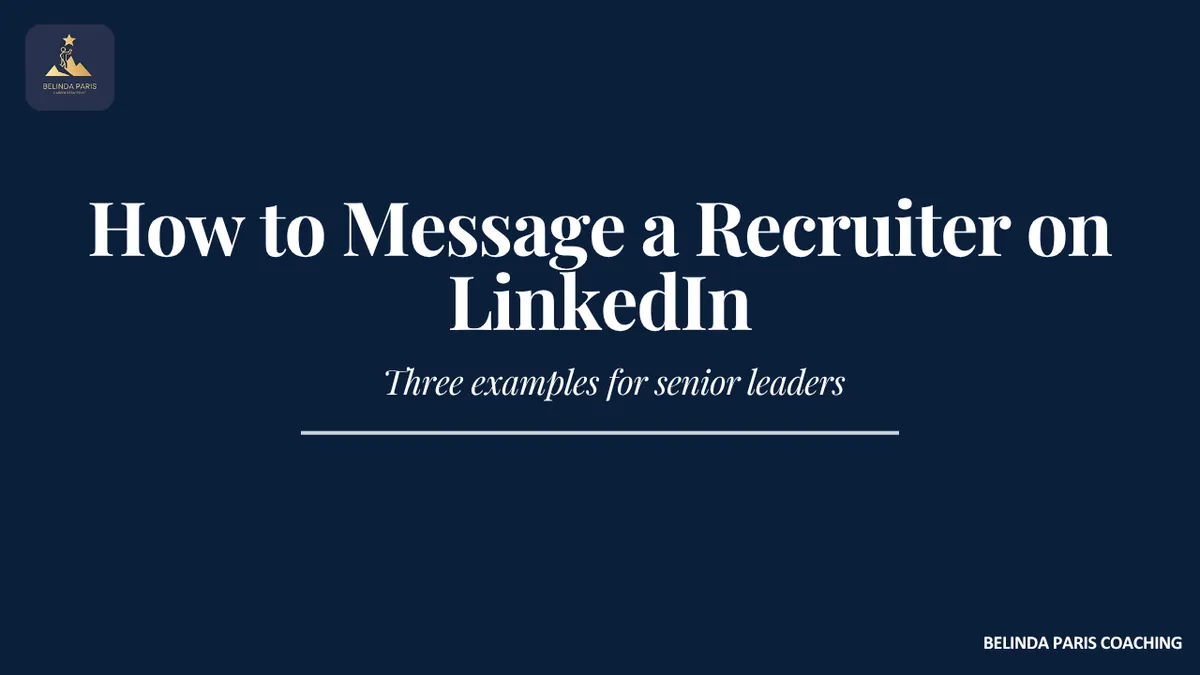 Senior executive writing a LinkedIn message to an executive recruiter on a laptop