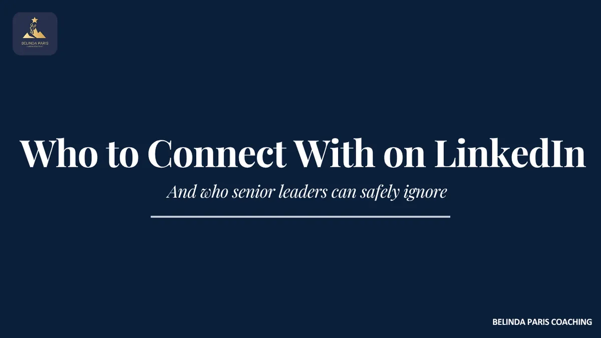 Senior executive reviewing LinkedIn connection requests on a laptop