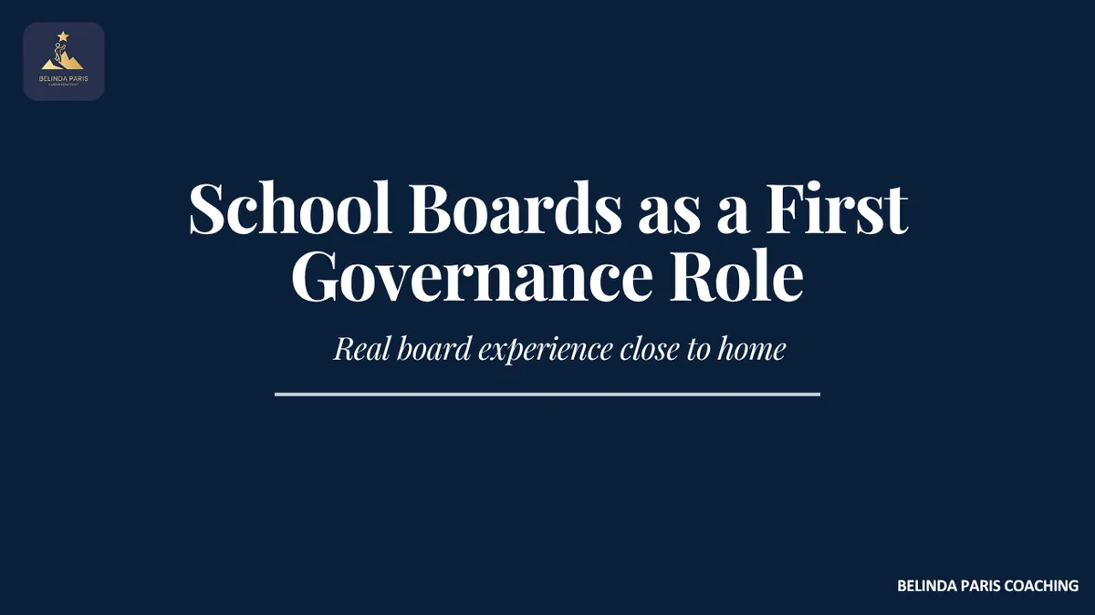 Senior executive at a school council meeting reviewing papers with other members