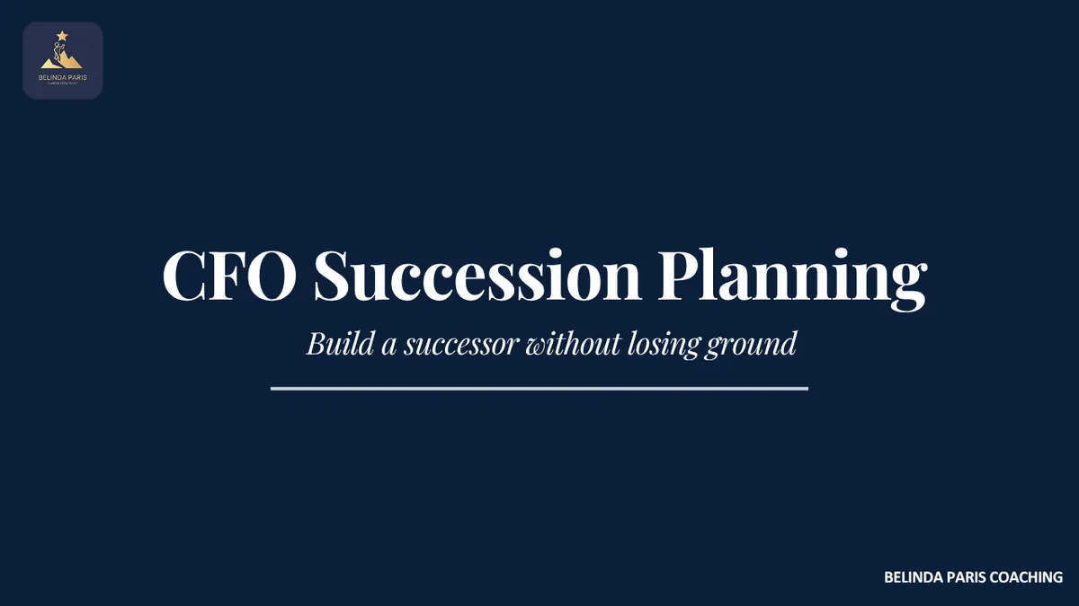 CFO coaching a group financial controller before a board meeting