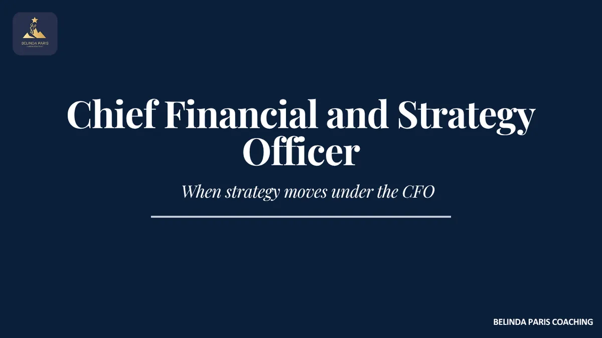 Finance and strategy executive leading a planning session with leaders