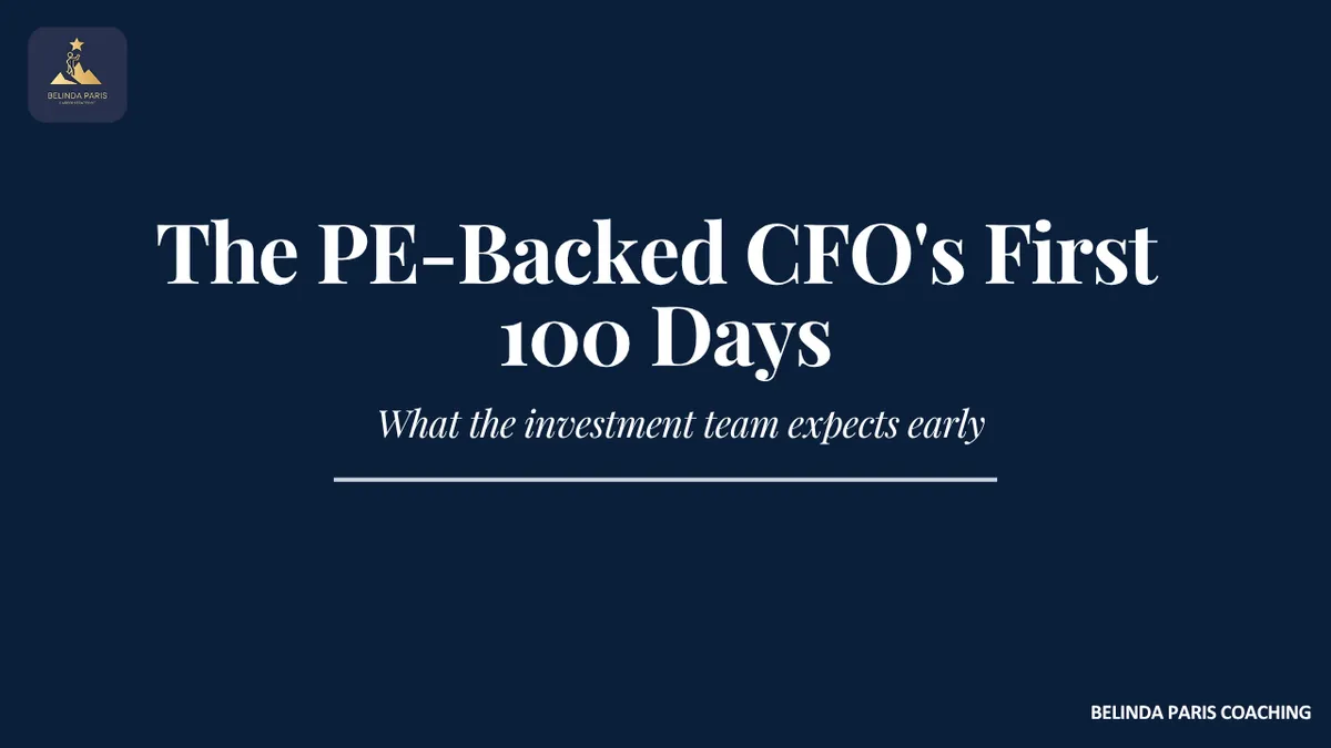 New CFO presenting a cash report to a private equity investment team
