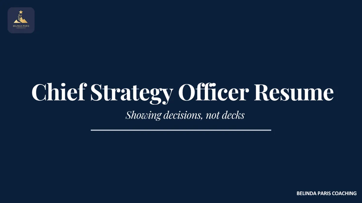 Chief strategy officer presenting options to a chief executive