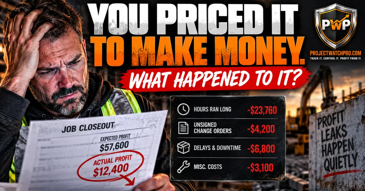 Why Does Job Profit Disappear on Construction Jobs You Priced Right?