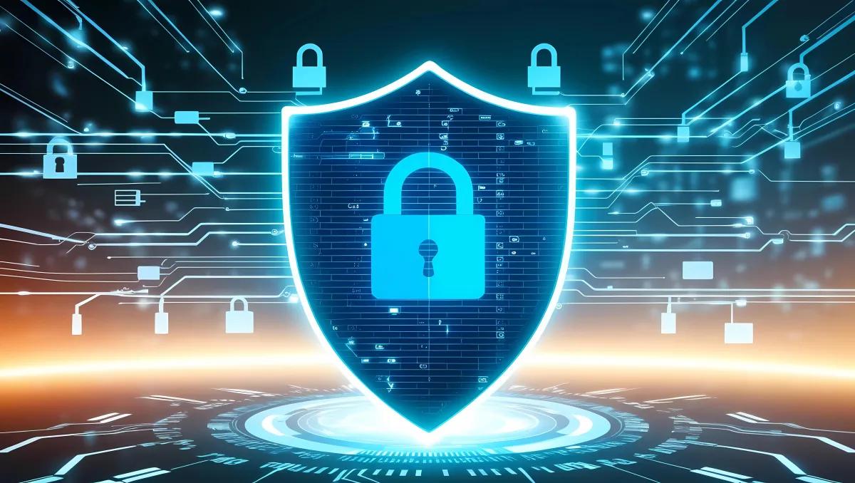 A digital shield icon with a padlock, symbolizing cybersecurity for browser add-ons and Micro-SaaS vetting processes.