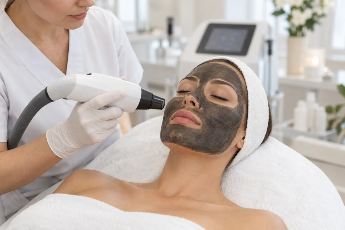 Tratamiento Hollywood Peel con carbón activo y láser en MC Glow Esthetics, Torre del Mar