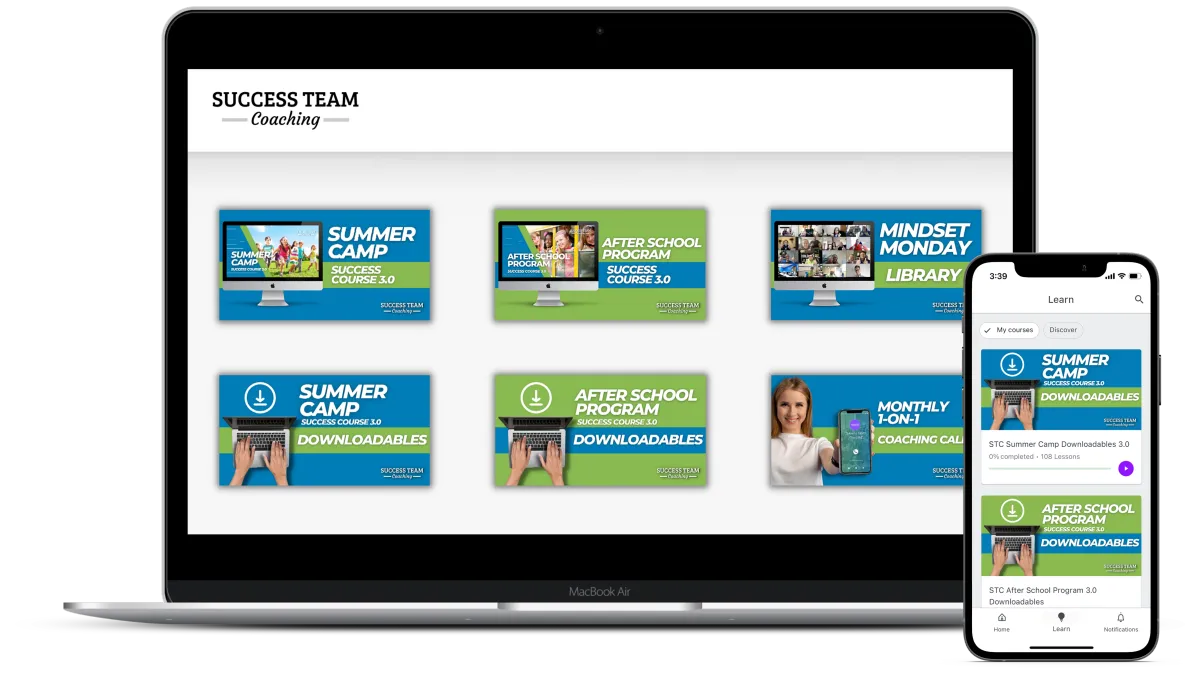 Success Team Coaching Online Course Dashboard