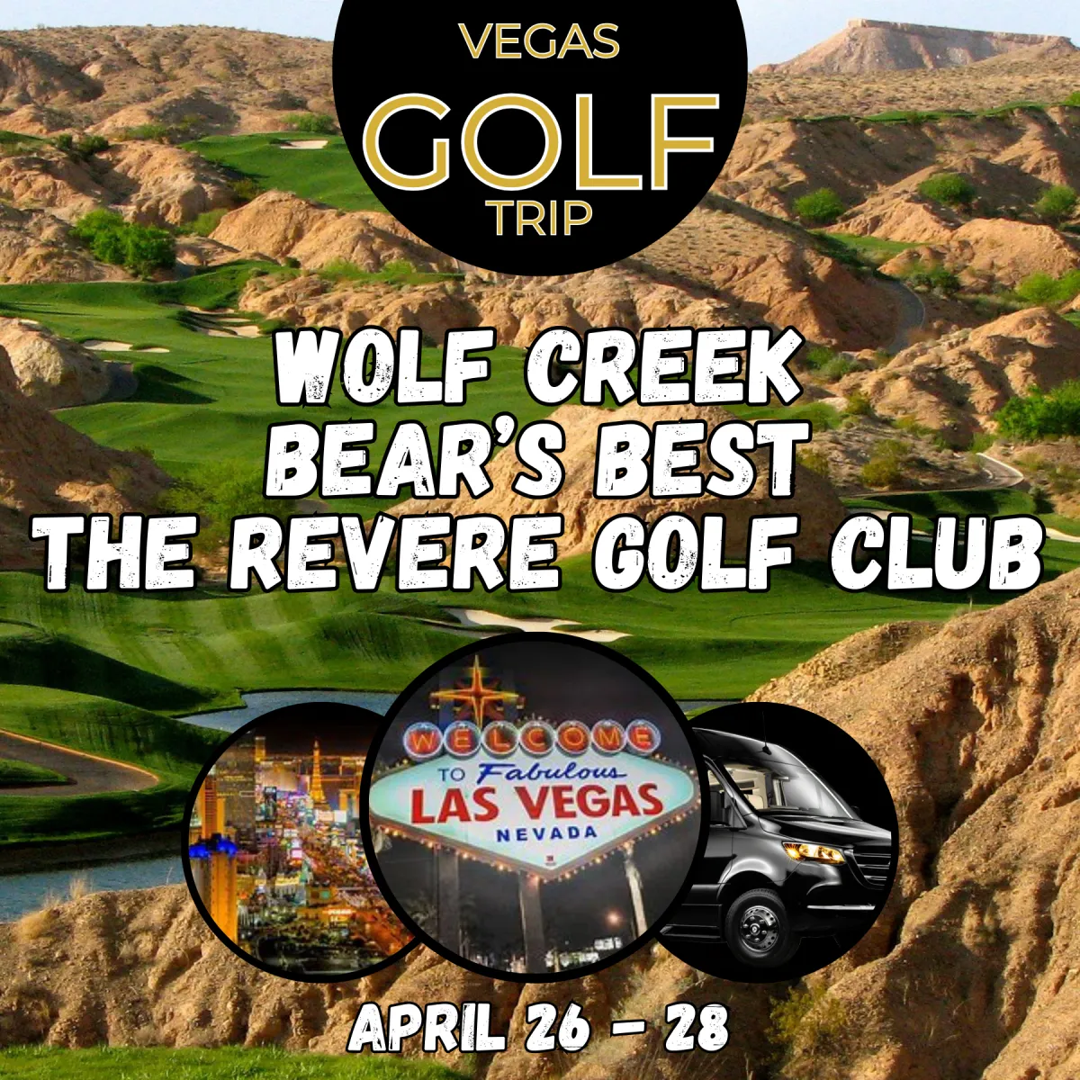 quick golf trip from phoenix to Vegas to play wolf creek