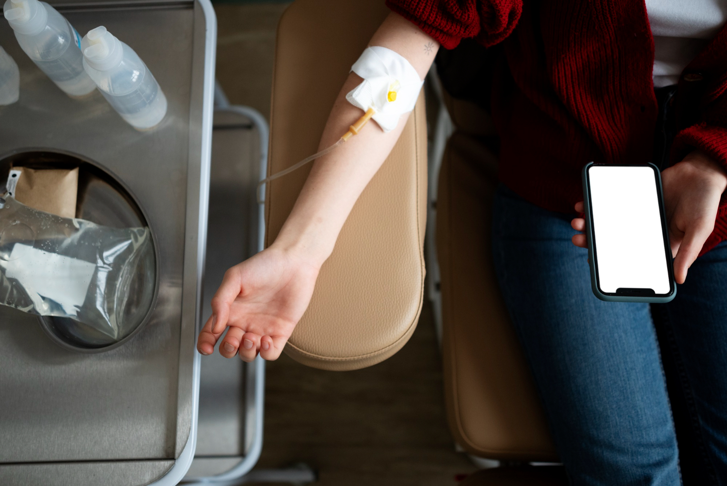 Woman getting an IV Therapy treatment