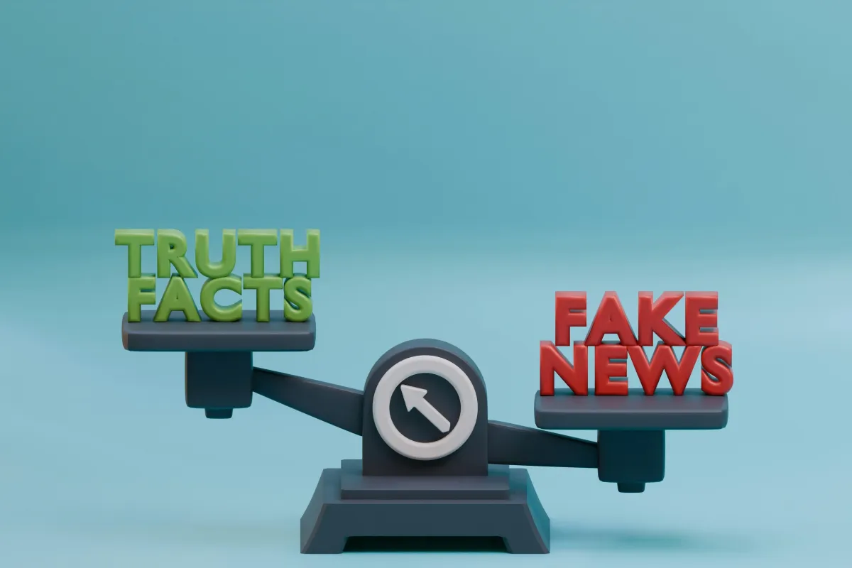 scale with truth/facts weighed against fake news