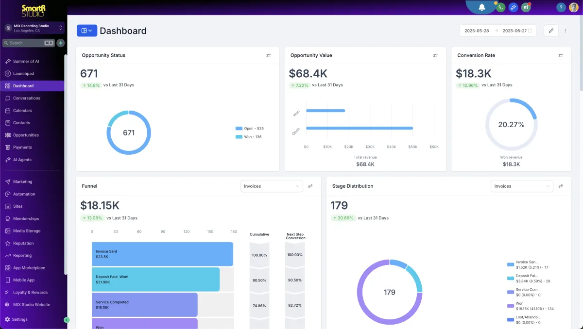 CRM for recording Studio