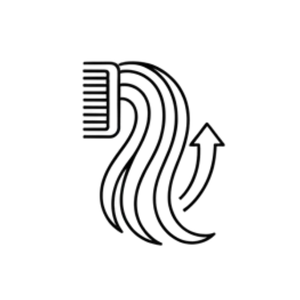 Icon representing fullness and length results with K-Tip hair extensions