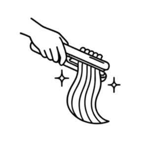 Icon representing smooth, polished results achieved with luxury weft hair extensions