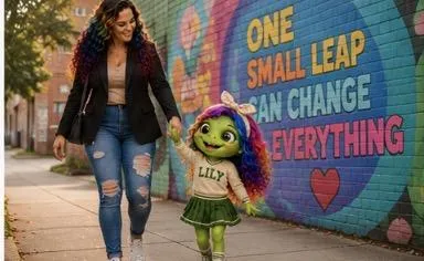 Christina and Lily the Frog cutout