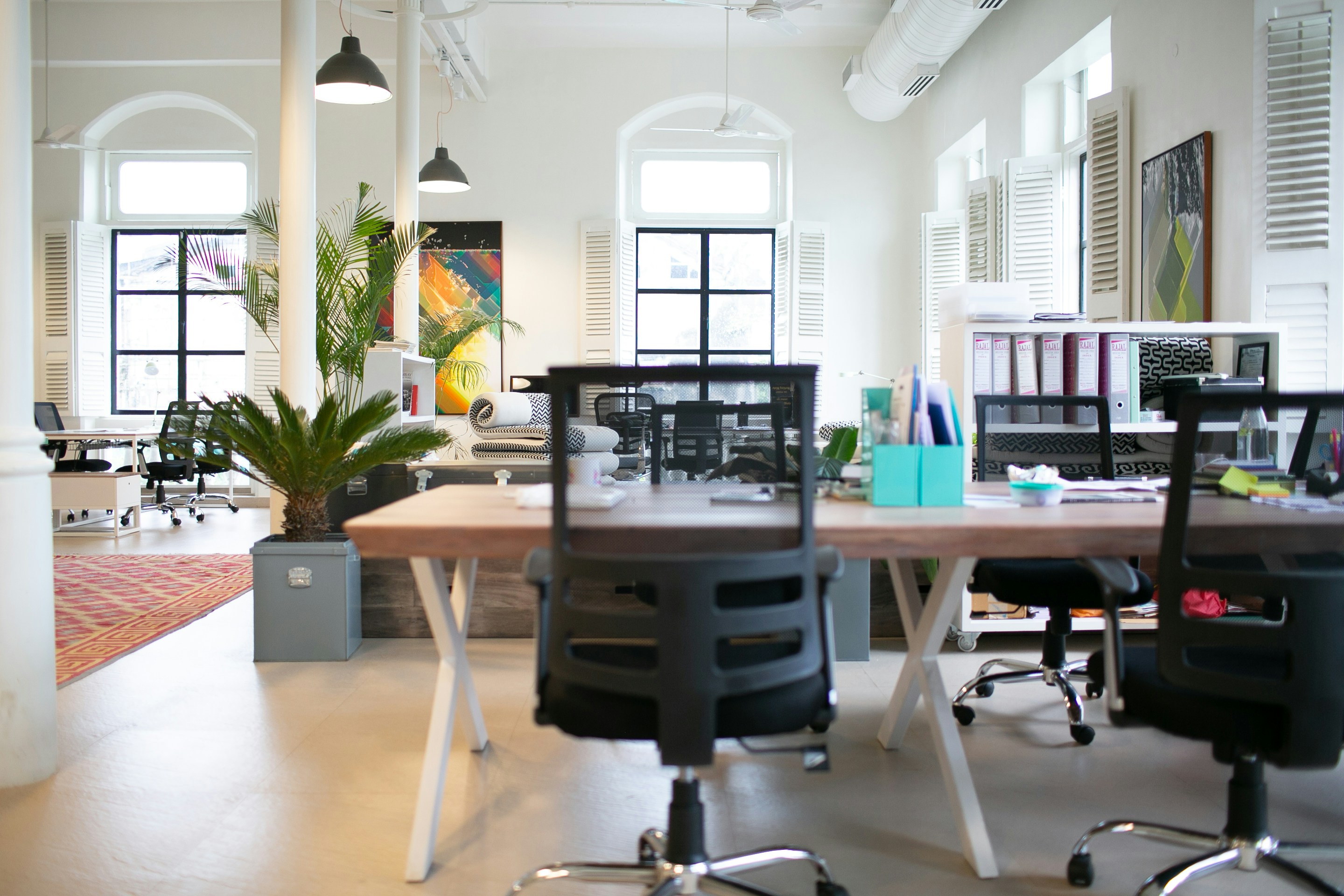 Empty desk in an office.