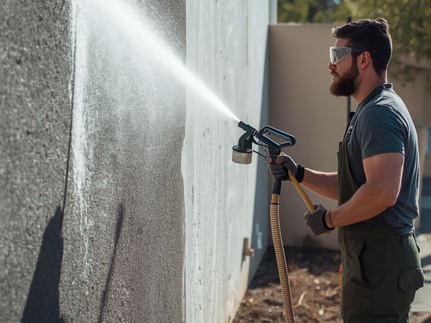 Pressure washing service cleaning outdoor surfaces