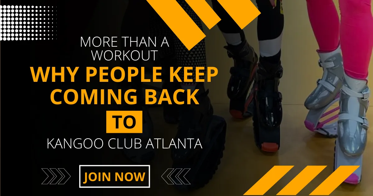 Kangoo Club Atlanta community fitness class with participants smiling and moving together