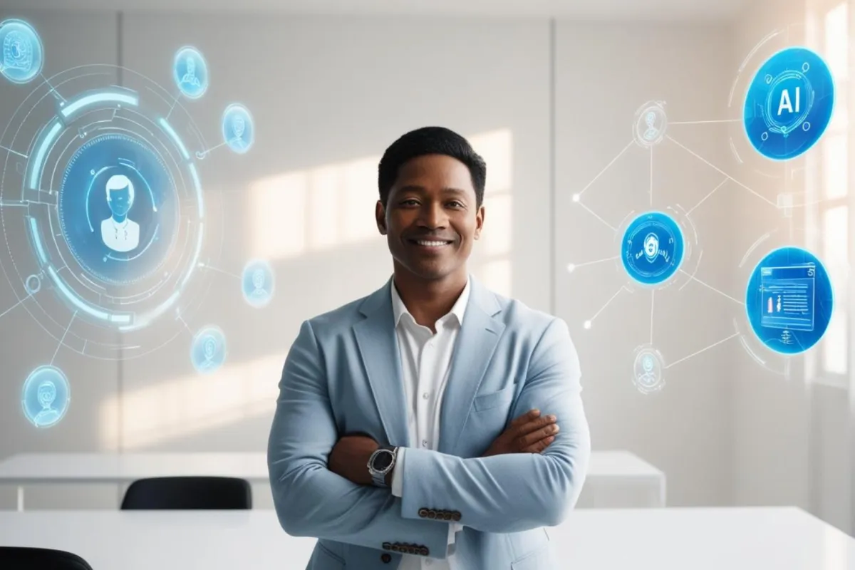 Inspired coach confident in using AI to transform his coaching business and reach ideal clients.