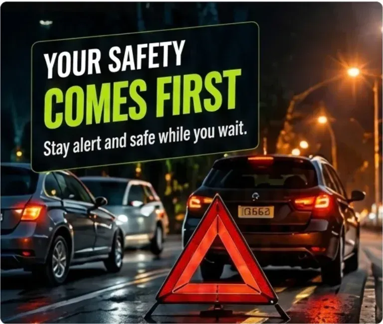 roadside safety tips while waiting for tow truck